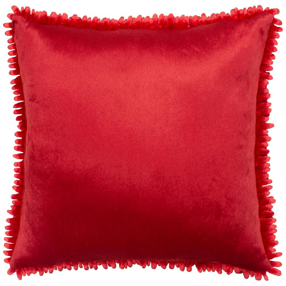 Dolce Home Butter Chenille Red Solid Polyester 18 In X 18 In