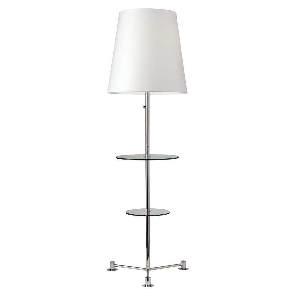 Adesso Channing 65 In Nickel Shelf Floor Lamp