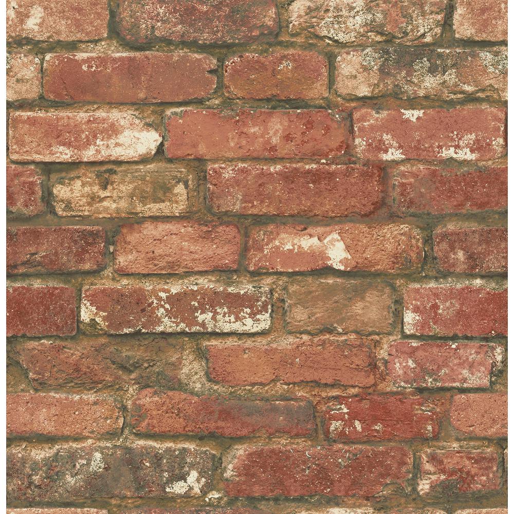 NuWallpaper Red West End Brick Peel and Stick WallpaperNU2088 The