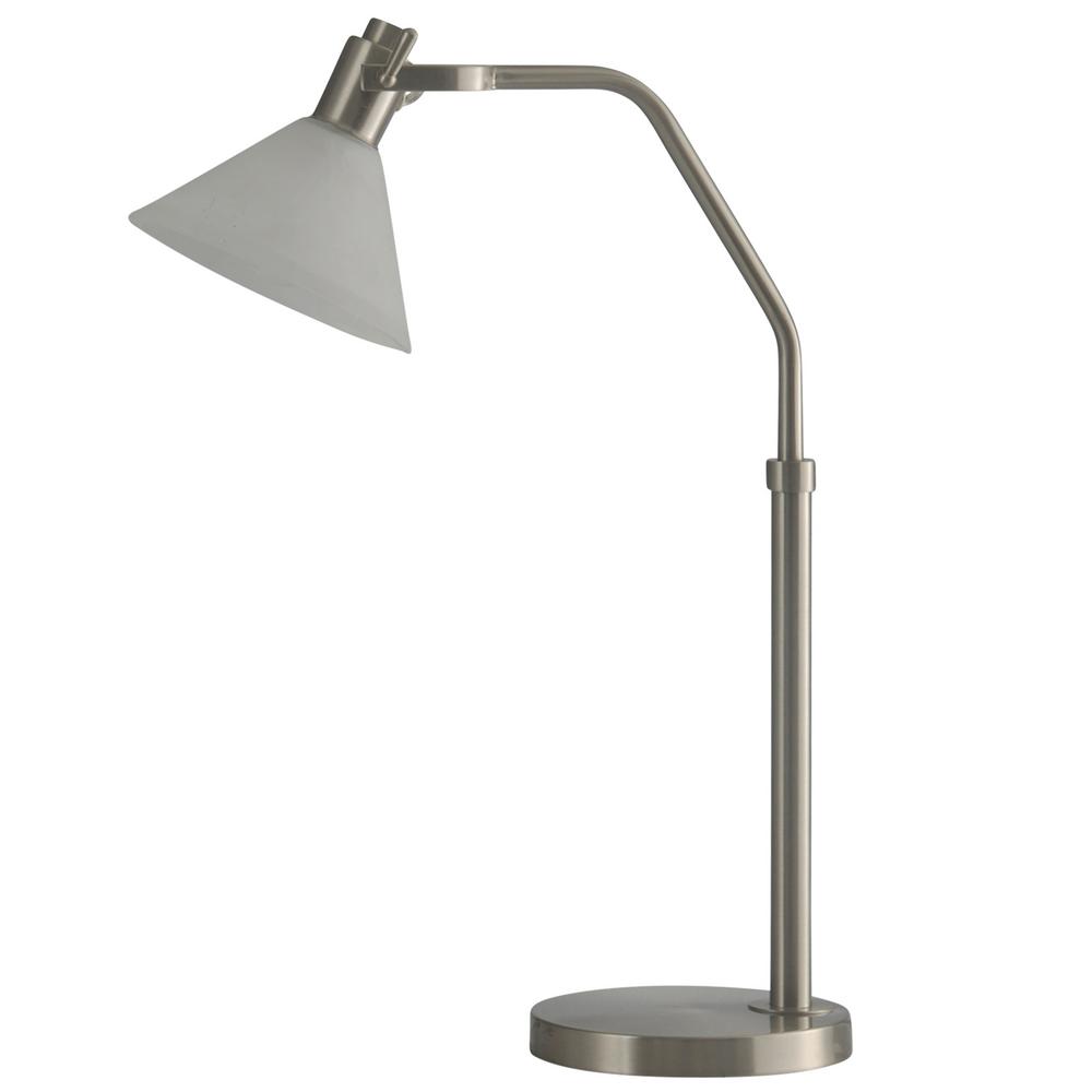 Stylecraft 25 5 In Brushed Steel Table Lamp With Frosted Glass Brushed Steel Table Lamp With Frosted Glass Shade