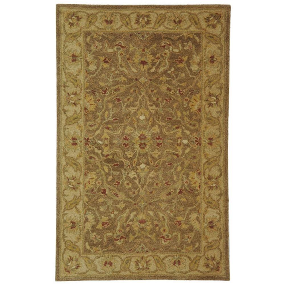 Safavieh Antiquity Brown Gold 3 Ft X 5 Area Rug At311a The Safavieh Antiquity Brown Gold 3 Ft X 5 Area Rug