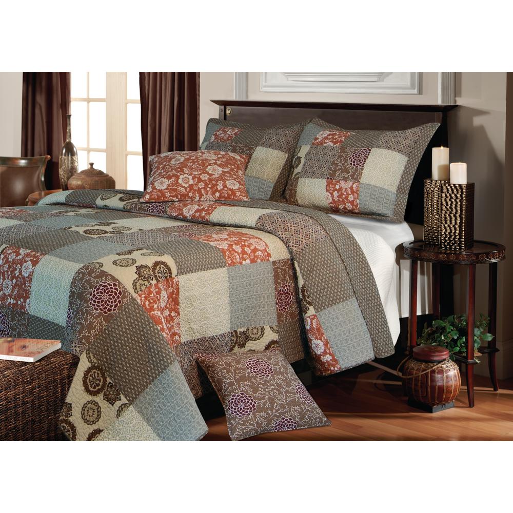 Greenland Home Fashions Stella 3 Piece Multi Full And Queen Quilt Greenland Home Fashions Stella 3 Piece Multi Full And Queen Quilt Set Gl 1202cmsq The Depot