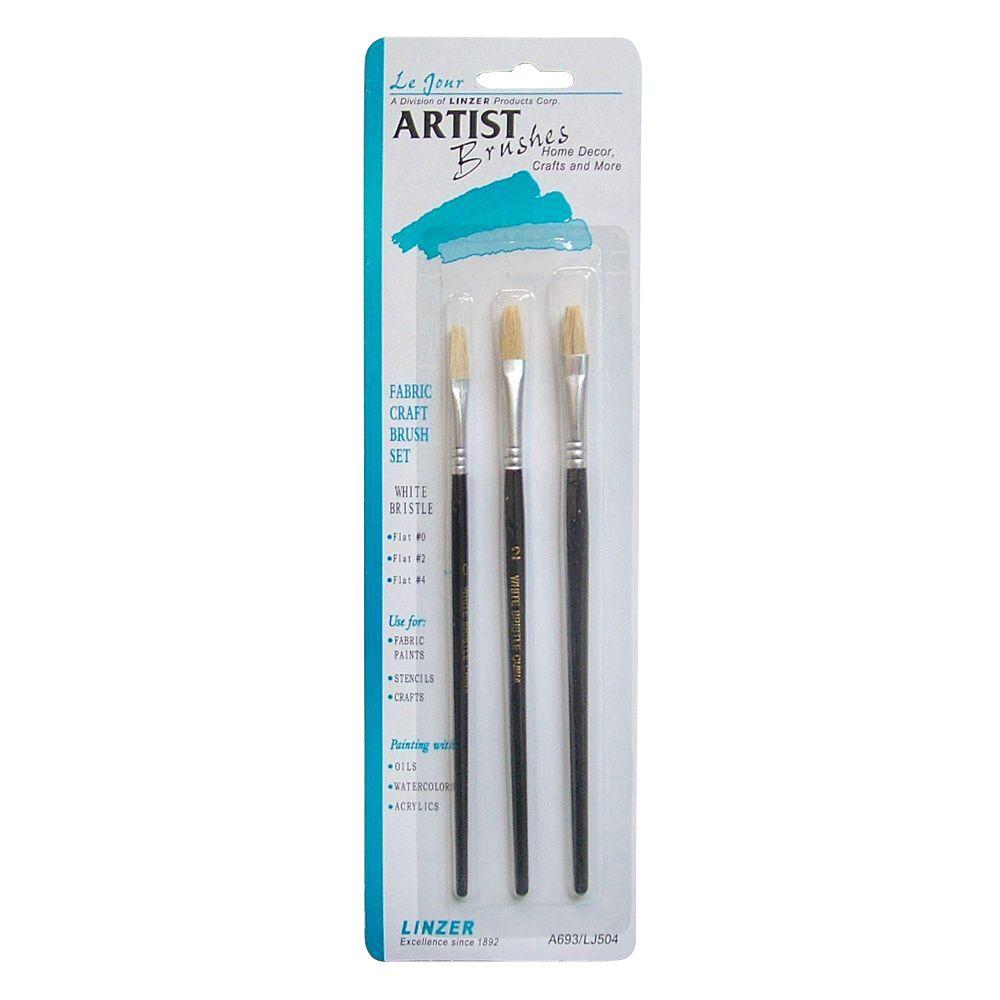 Le Jour White Bristle Flat Artist Paint Brush Set 3 Piece A 693 Le Jour White Bristle Flat Artist Paint Brush Set 3 Piece