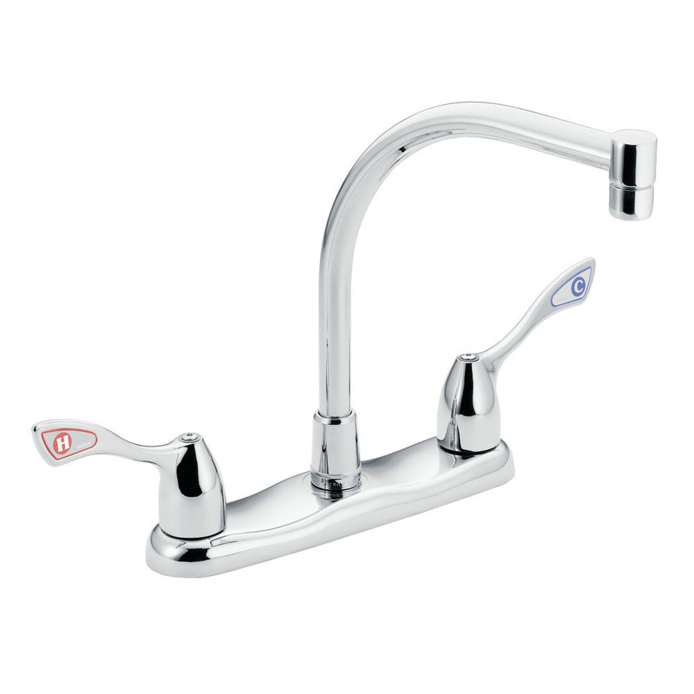 MOEN M Bition 2 Handle High Arc Standard Kitchen Faucet In Chrome