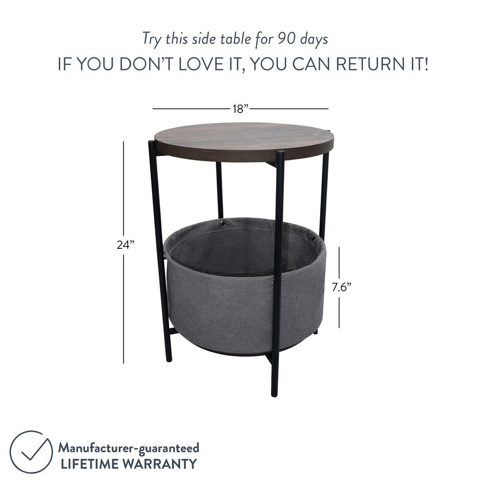 Nathan James Oraa Nutmeg And Black Metal Frame Nightstand Or