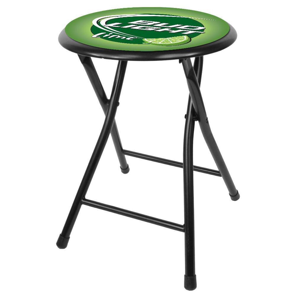 Trademark Bud Light Lime 18 in. Black Cushioned Folding ...