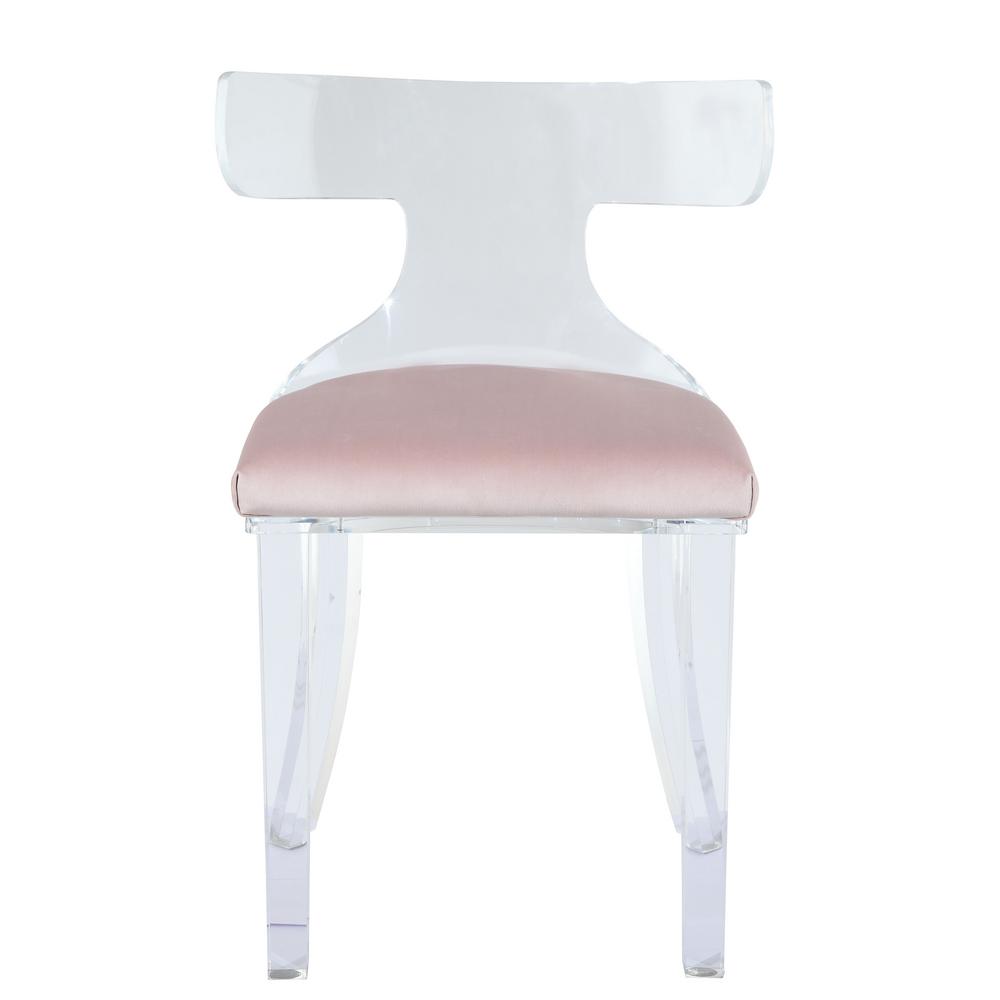 Acme Furniture Bradley Light Pink Velvet And Clear Acrylic