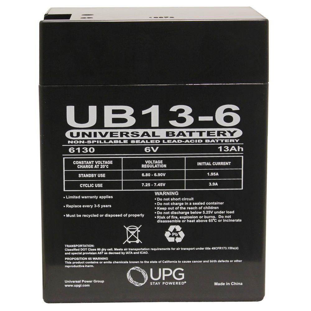 ENPX-50 6 Volt 12 AmpH SLA Replacement Battery with F2 Terminal