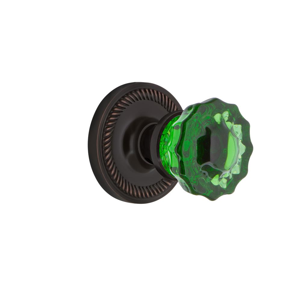 Nostalgic Warehouse Rope Rosette Interior Mortise Crystal Emerald