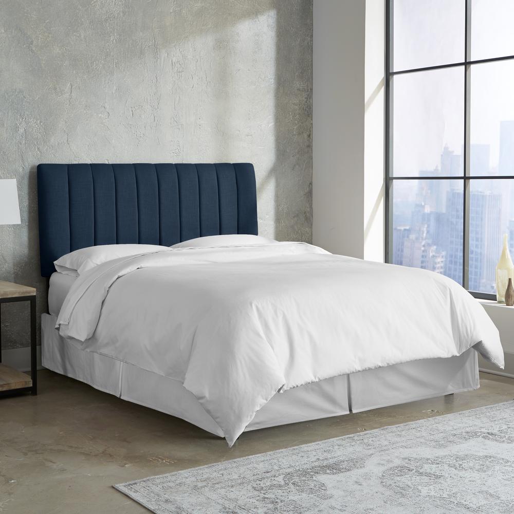 Linen Navy Queen Channel Seam Headboard 3652qlnnnv The Home Depot Internet 301793603 Linen Navy Queen Channel Seam Headboard