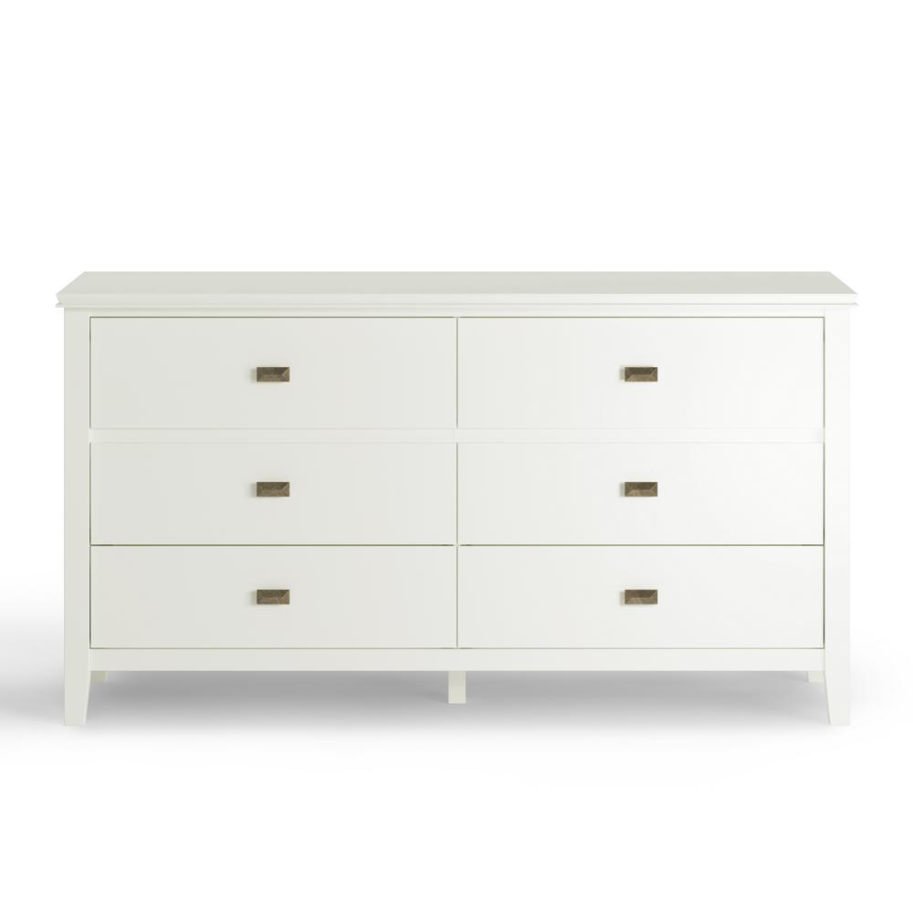 Simpli Home Artisan 4 Drawers White Solid Wood 60 In Wide