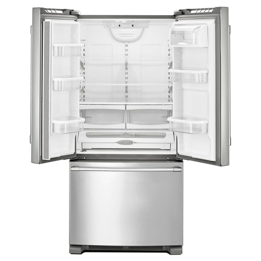 Maytag 22 Cu Ft French Door Refrigerator In Fingerprint Resistant Stainless Steel Mff2258fez The Home Depot