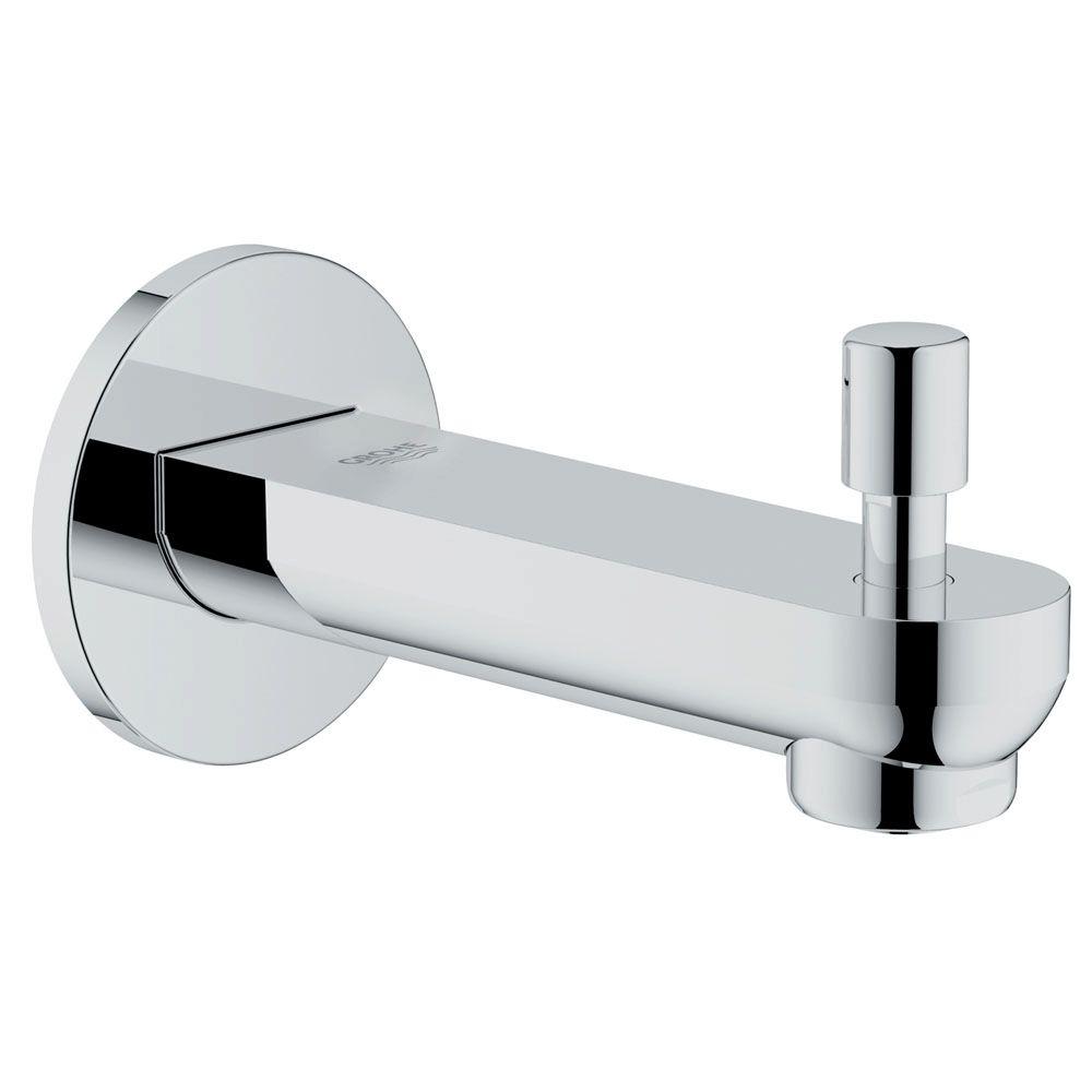GROHE BauLoop Tub Spout with Diverter in Starlight Chrome (Valve and
