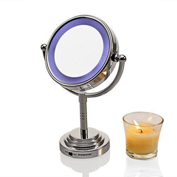 Ovente Battery Operated Lighted Makeup Mirror With 1x Or 5x - Battery Powered Lighted Makeup Mirror Ovente Battery Operated Lighted Makeup Mirror With 1x Or 5x - Battery Powered Lighted Makeup Mirror