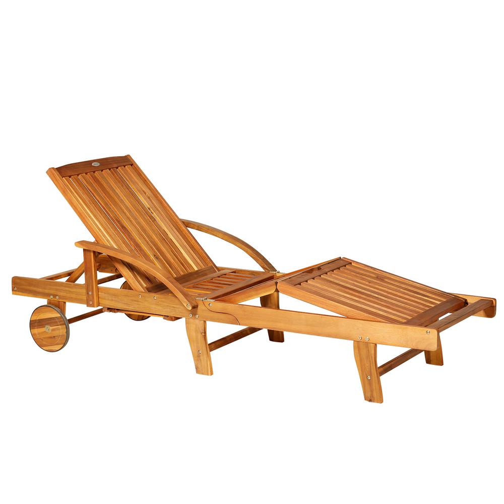 wooden folding sun lounger