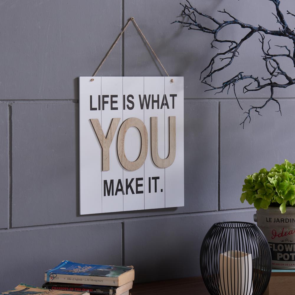 DANYA B Inspirational Life is What You Make It Wooden Wall Plaque Sign ...