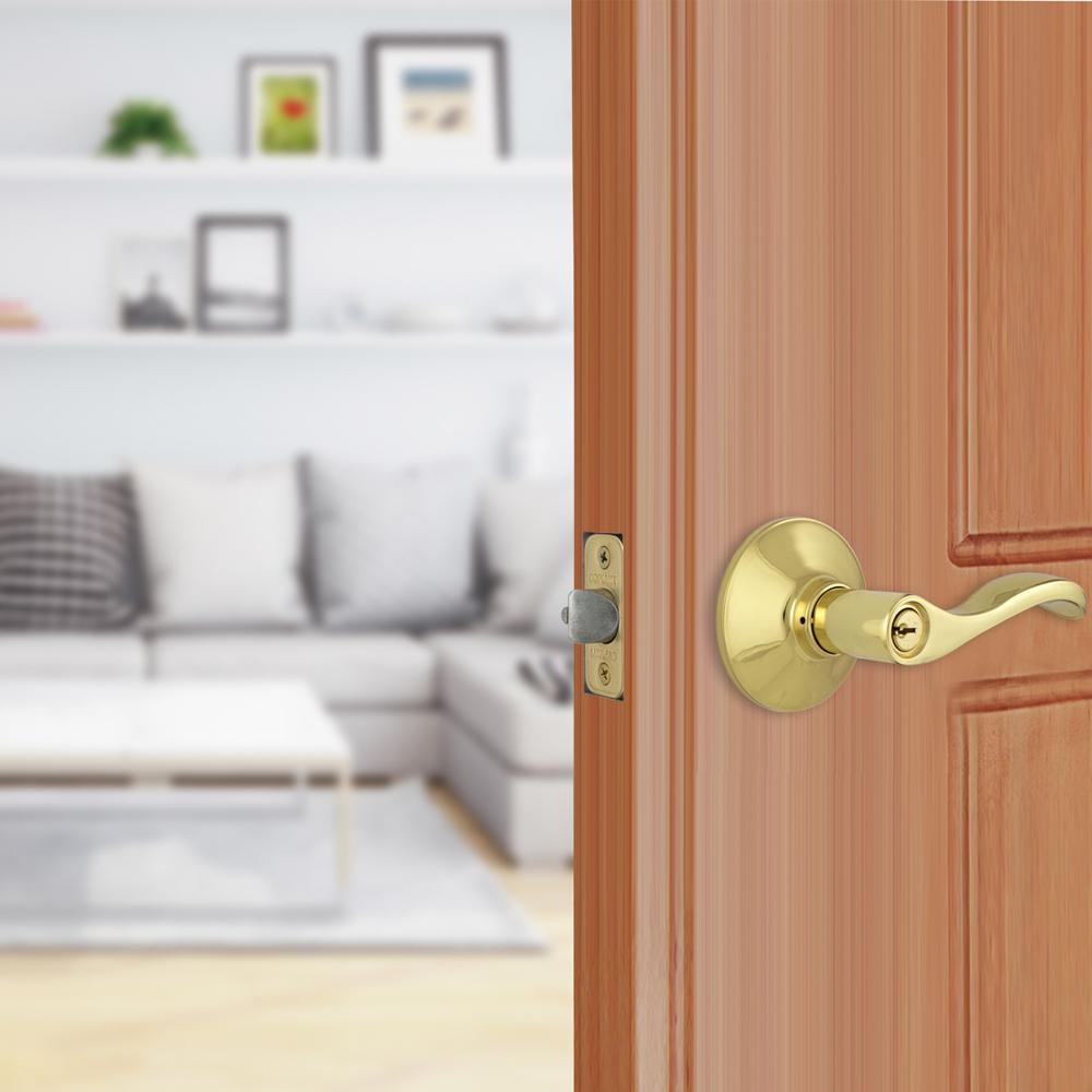 Defiant Naples Polished Brass Keyed Entry Door Lock Lye700b The Home Depot