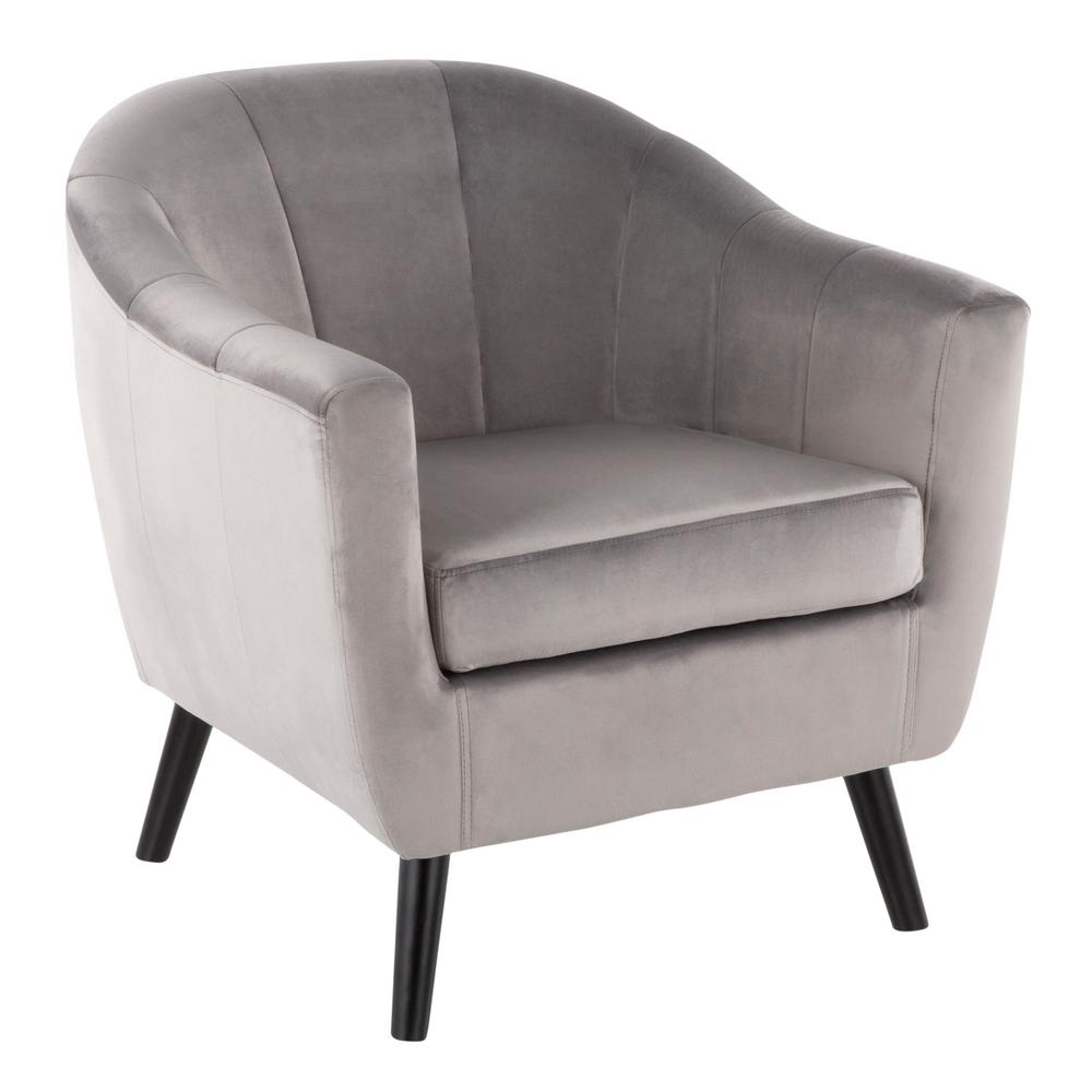 Lumisource Rockwell Silver Velvet Accent Chair Chr Rckwlv Sv The
