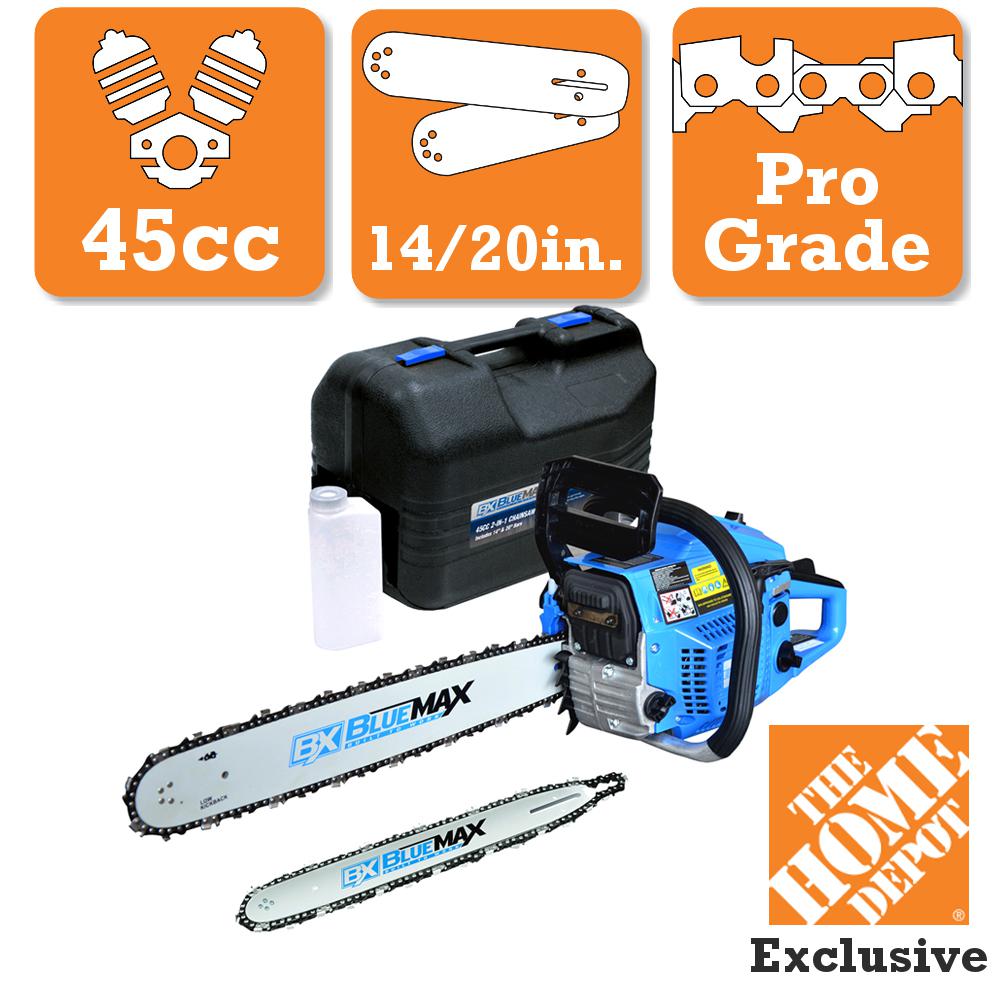 Blue Max 2In1 20 in. and 14 in. 45cc Gas Chainsaw Combo with Blow