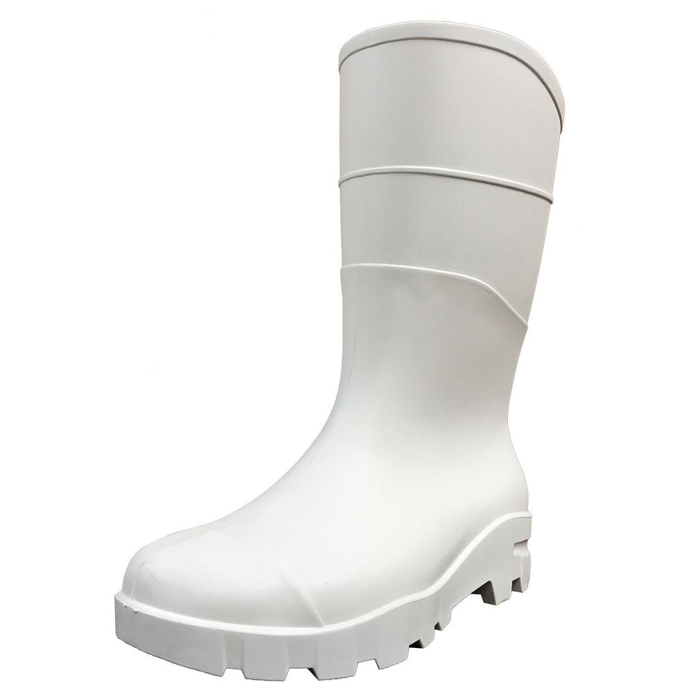 black and white rain boots
