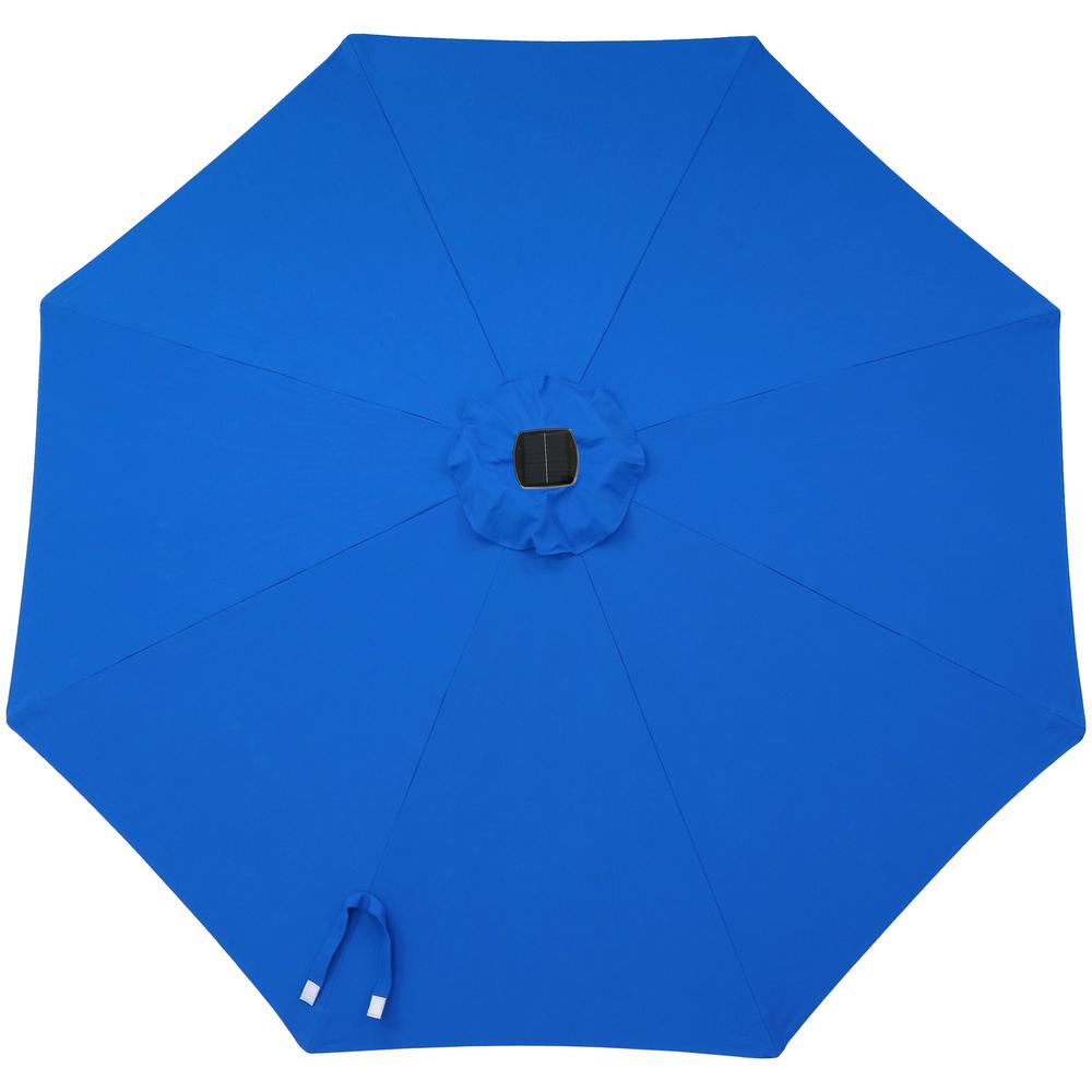 Sunnydaze Decor 9 Ft Aluminum Market Solar Tilt Patio Umbrella In Pacific Blue Sunbrella Jlp 346 The Home Depot