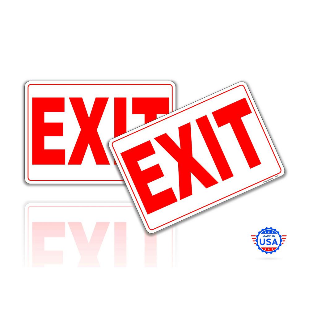safetysignsdepot 7 in. x 10 in.Exit Only Sign Stickers Reflective UV Protected Decals (2Piecs