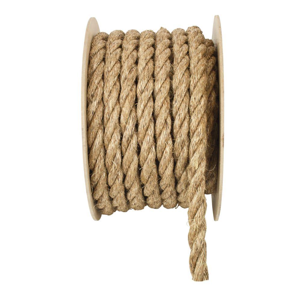 Everbilt 3/4 in. x 150 ft. Natural Twisted Manila Rope72660 The Home