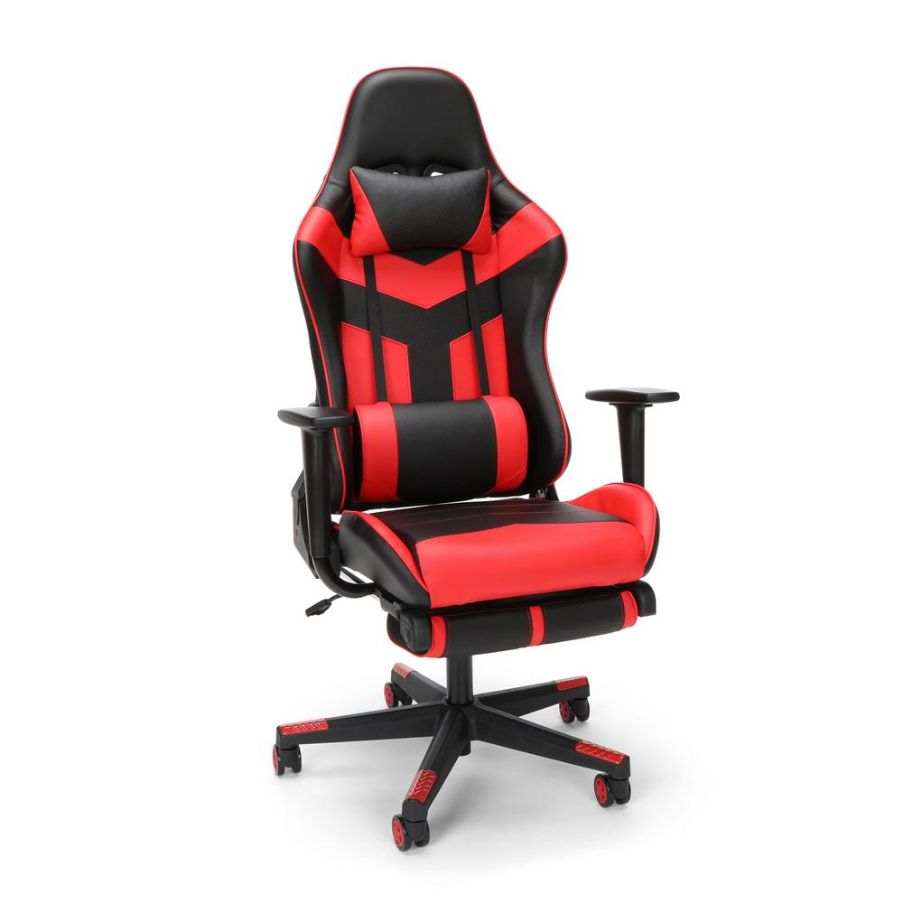 OFM Essentials Collection High Back PU Leather Gaming Chair, in Red