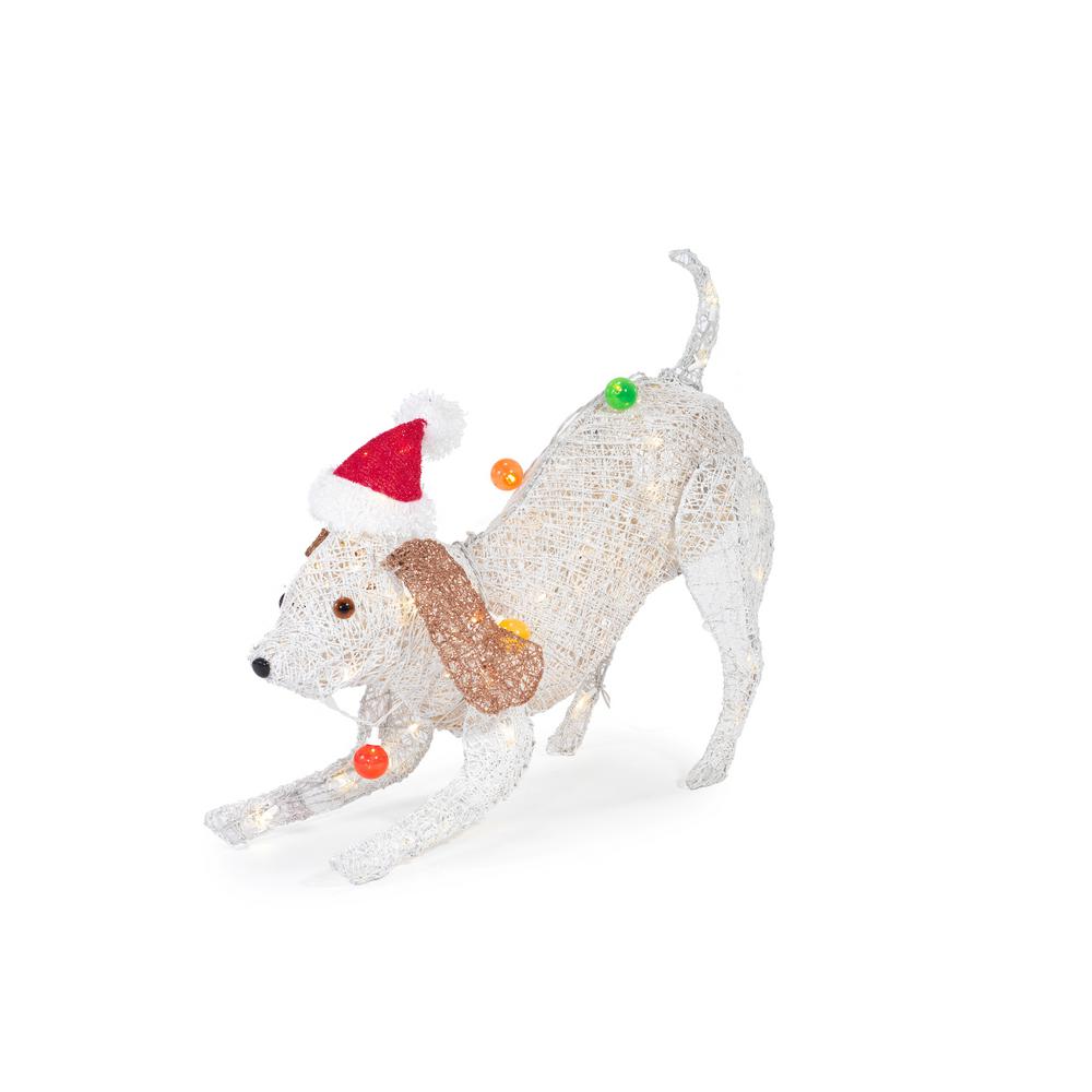 outdoor lighted christmas dog