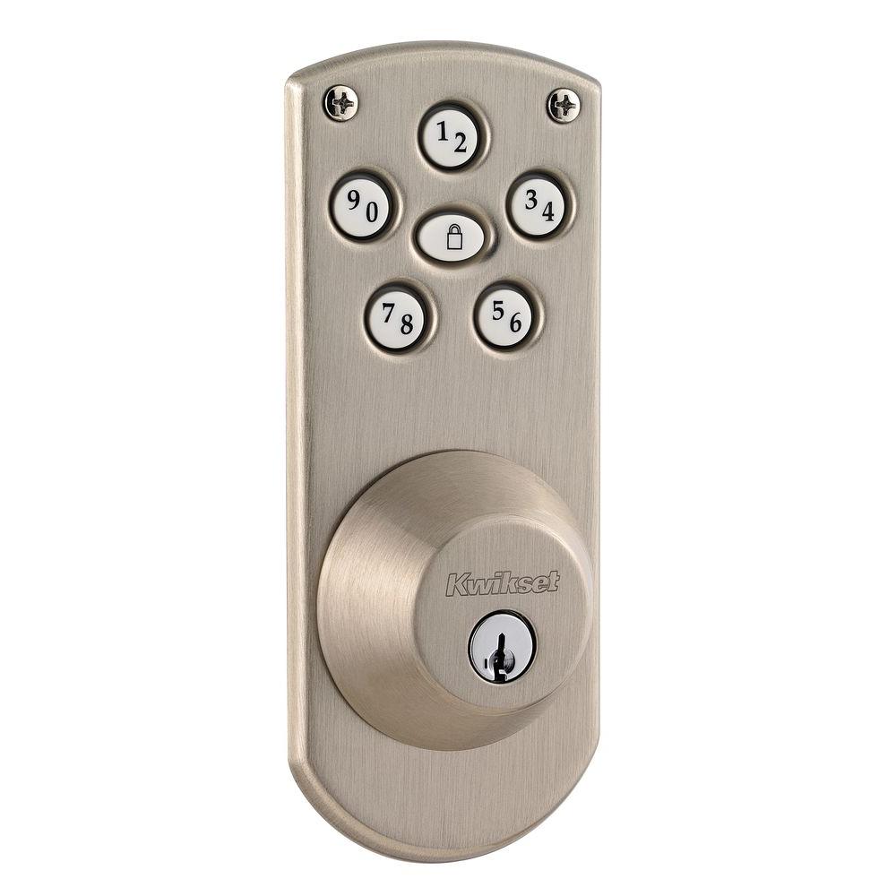 Kwikset Powerbolt Single Cylinder Satin Nickel Electronic Deadbolt
