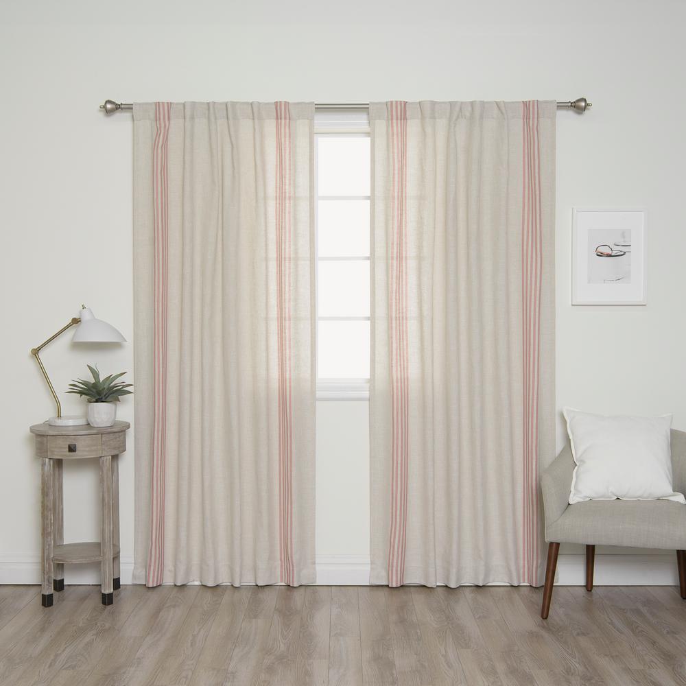 Best Home Fashion 84 In L Linen Blend Ivory Curtain Panels With