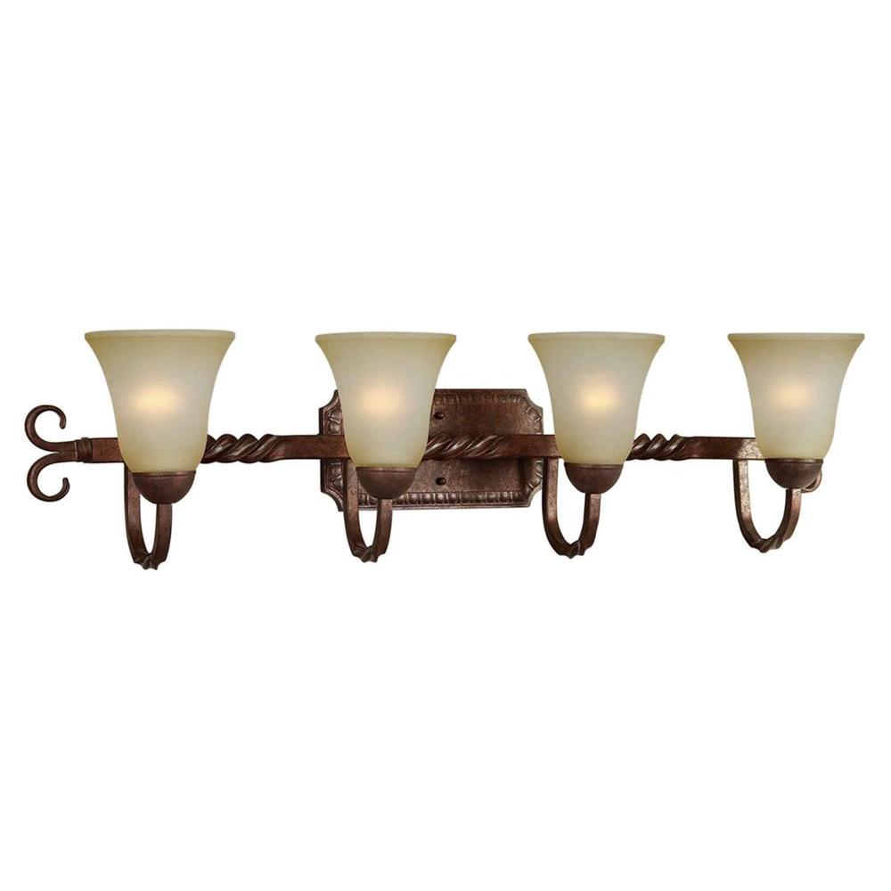 Talista 4-Light Black Cherry Bath Vanity Light with Umber Mist Glass-CLI-FRT5112-04-27 - The ...