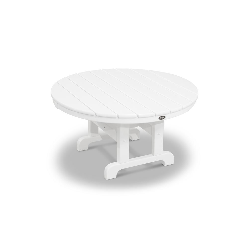 Trex Outdoor Furniture Cape Cod Classic White 36 in. Round Patio