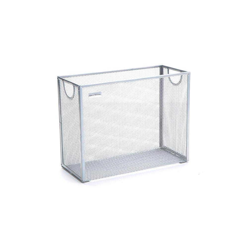 Mind Reader Metal Mesh Silver File Organizer Storage Basket For