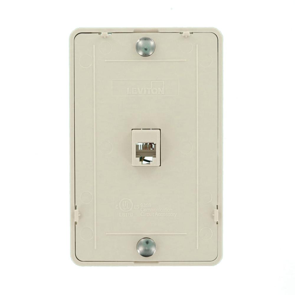 Round Insert Ivory Leviton 40201-I 6P4C Screw Terminal
