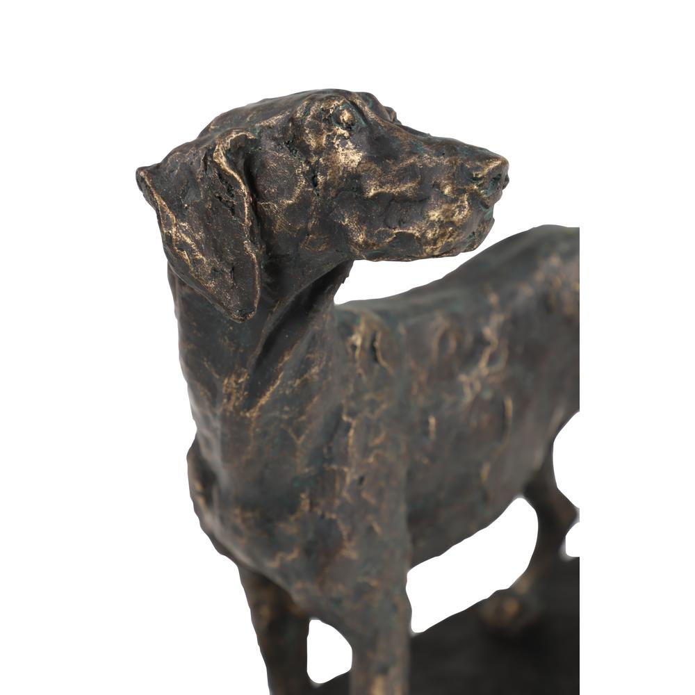 Litton Lane Textured Resin Black Dog Statue with Gold Finish 58374