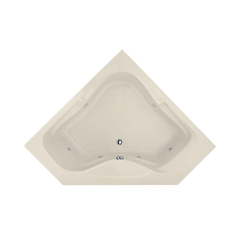 Ariel 4 Ft 11 In Whirlpool Tub White Bt 084 The Home Reversible Drain Whirlpool Tub In Biscuit