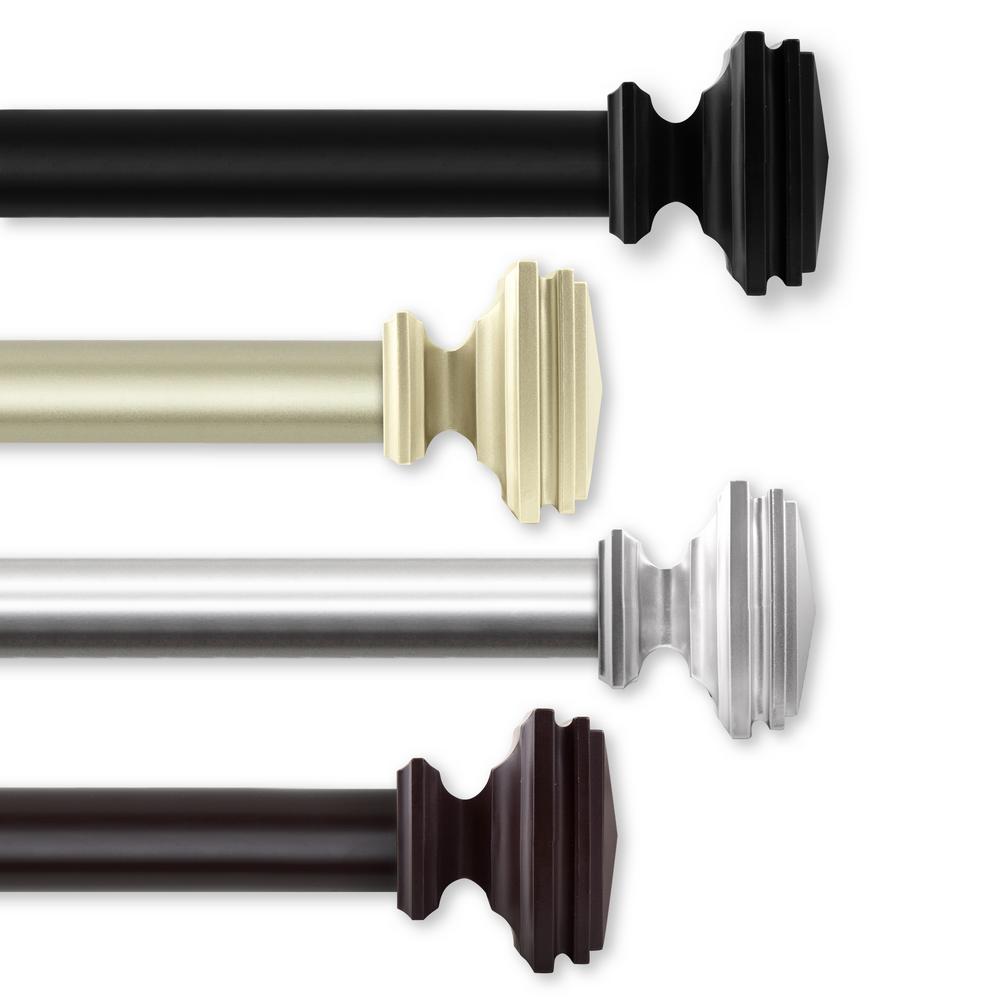 Rod Desyne Bedpost 160 In 240 In Single Curtain Rod In Satin Nickel 100 36 1605 The Home Depot