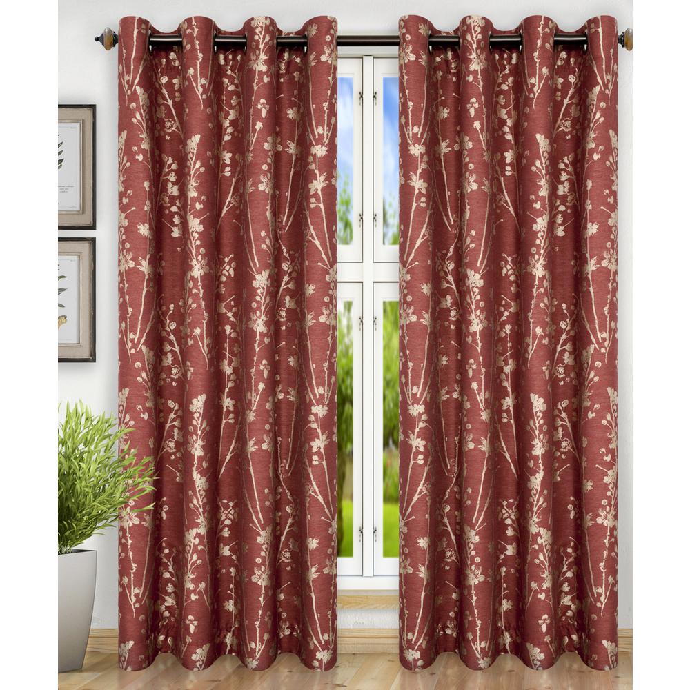 Brissac 50 In W X 84 In L Polyester Floral Lined Grommet Panel