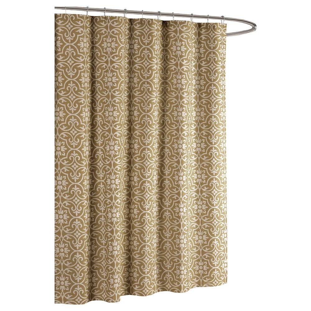 Allure Printed Cotton Blend 72 in. W x 72 in. L Soft Fabric Shower