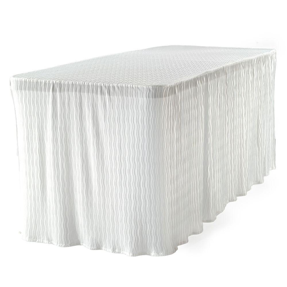 White Table Cloth Folding Tables 6 ft Washable Tablecloth Machine Feet