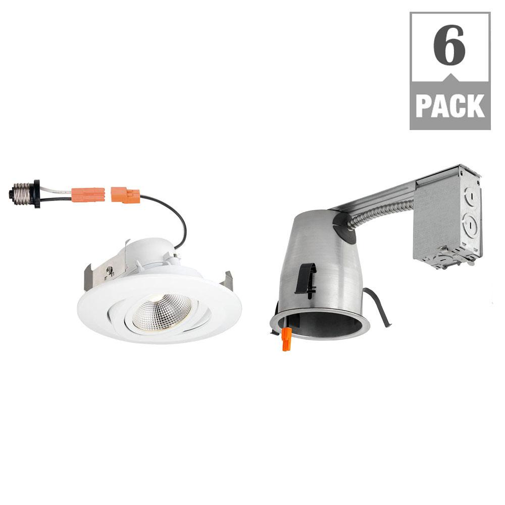 EnviroLite 4 in. 3000K White Remodel Recessed Integrated LED Housing