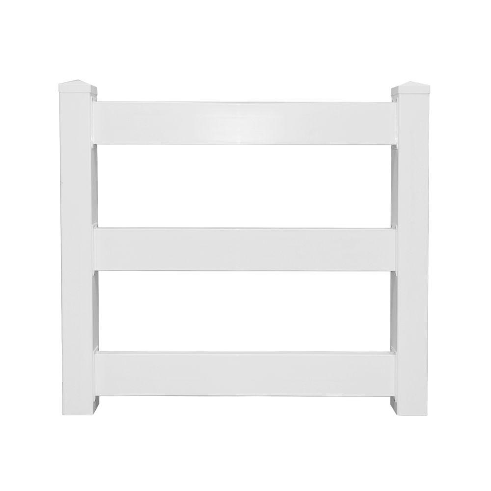 Weatherables 4 Ft W X 4 Ft H 3 Rail White Vinyl Fence Gate Ez Pack Gwhf Thd3rail1 5 48 The Home Depot