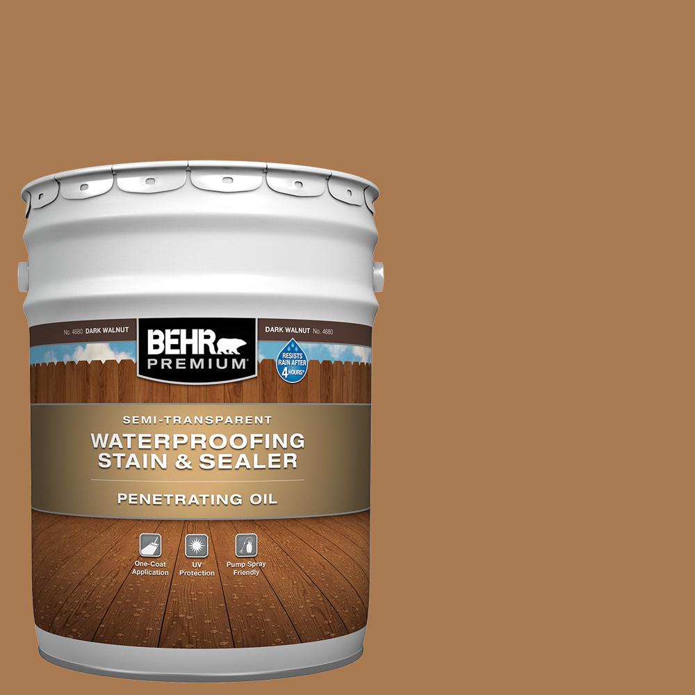 BEHR Premium 5 gal. RS06 Dark Walnut SemiTransparent