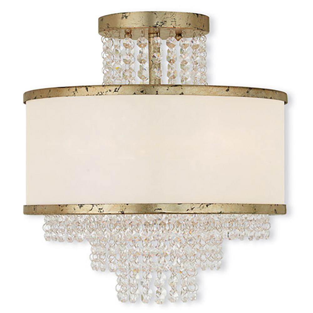 Livex Lighting Prescott 3 Light Winter Gold Flushmount 50794 28 Livex Lighting Prescott 3 Light Winter Gold Flushmount