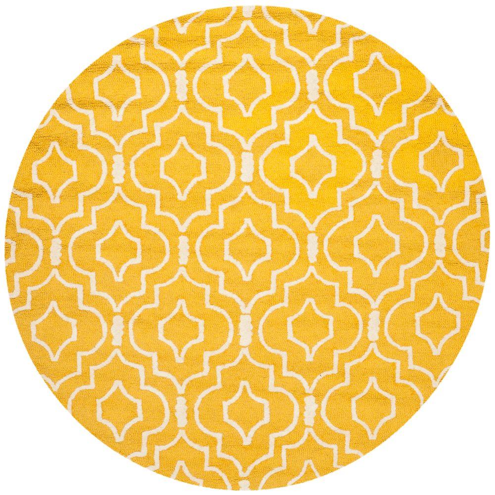 Safavieh Cambridge Gold/Ivory 6 ft. x 6 ft. Round Area RugCAM141Q6R