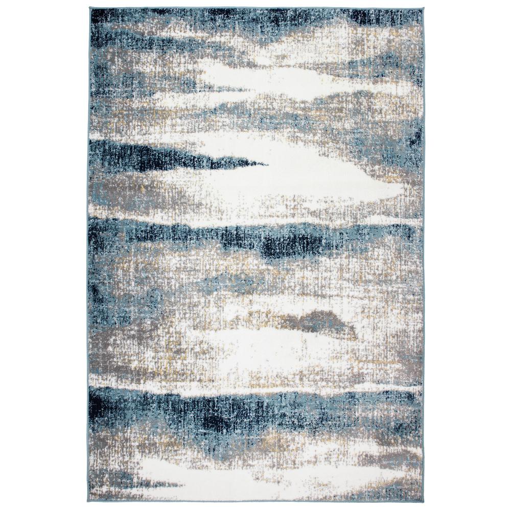 World Rug Gallery Contemporary Abstract Waves Blue 7 Ft 10 In X 10 Ft Area Rug 933blue8x10 3580