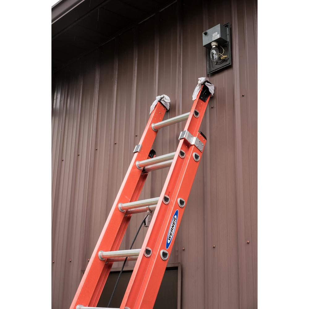 Werner 24 Ft Fiberglass Extension Ladder With 300 Lbs Load Capacity Type Ia Duty Rating D6224 2 The Home Depot