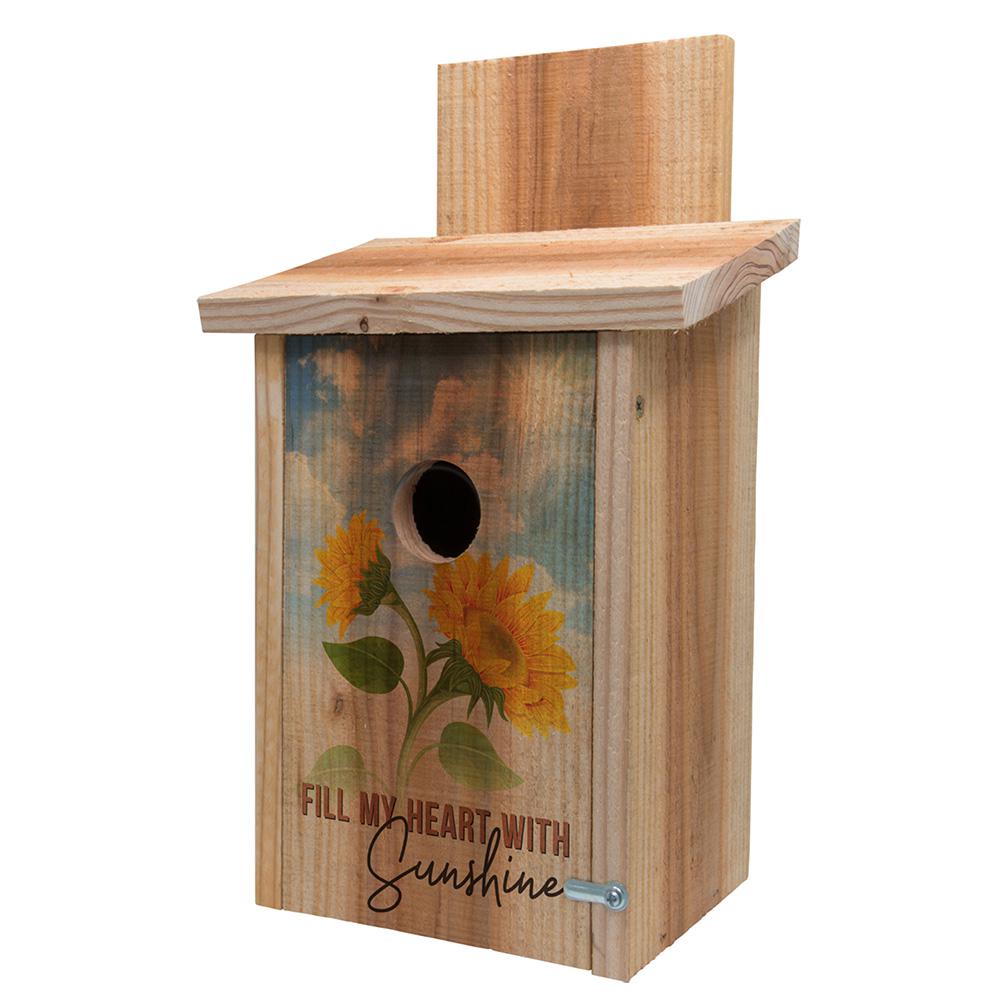 S and K Decorative Sunflower Design Cedar Blue Bird HouseBBHC3 The