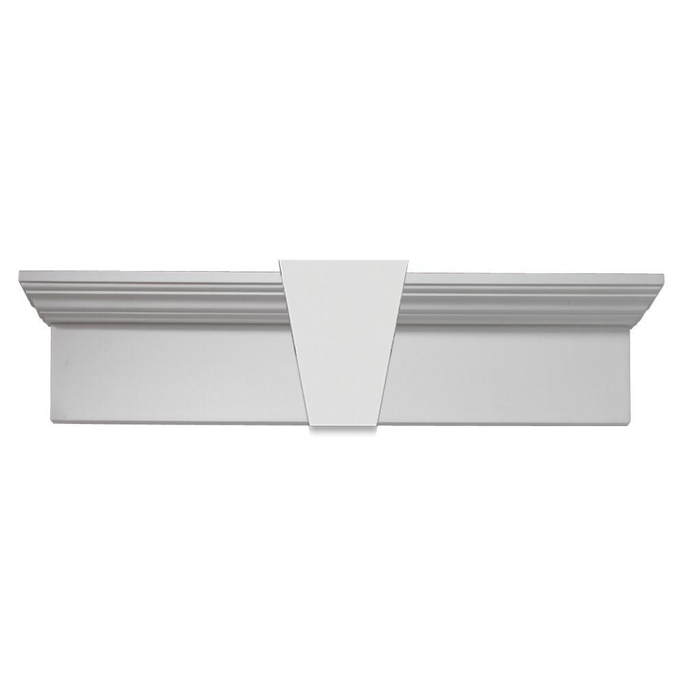 Fypon 32 in. x 11 in. x 6 in. Polyurethane Window and Door Crosshead with Keystone